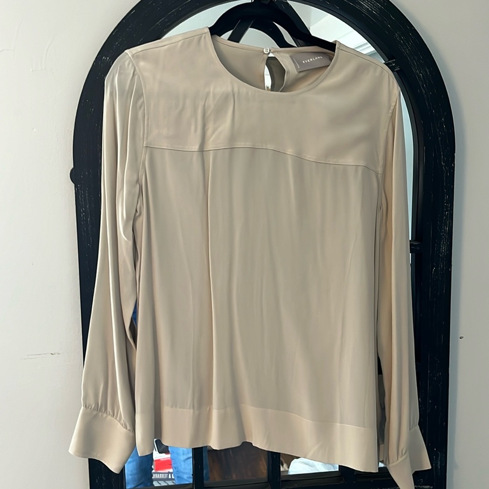 NWT Everlane Women’s silk blouse in a size 10.  Dove Grey color.